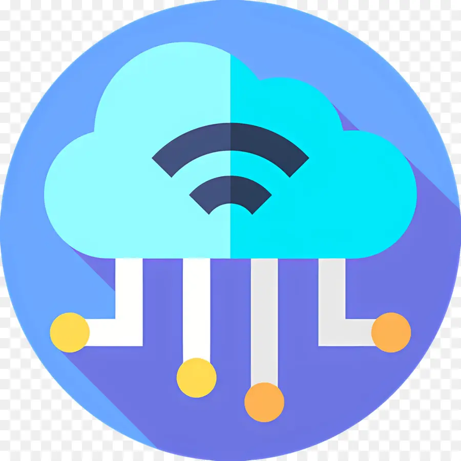 Computación En La Nube，Nube Con Wifi PNG