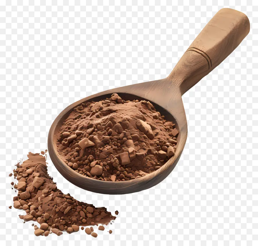 Cacao En Polvo，Cuchara De Madera Con Cacao En Polvo PNG