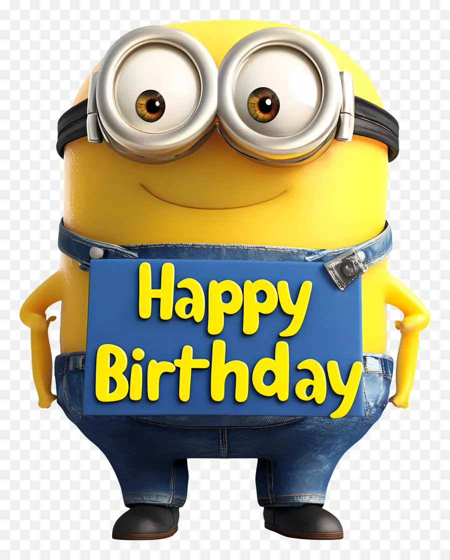 Feliz Cumpleaños，Minion Con Cartel De Feliz Cumpleaños PNG