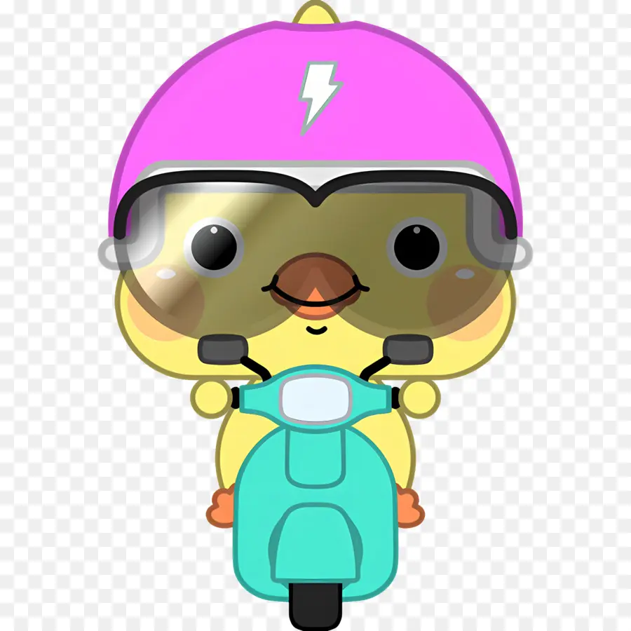 Pato De Dibujos Animados，Pato En Scooter PNG