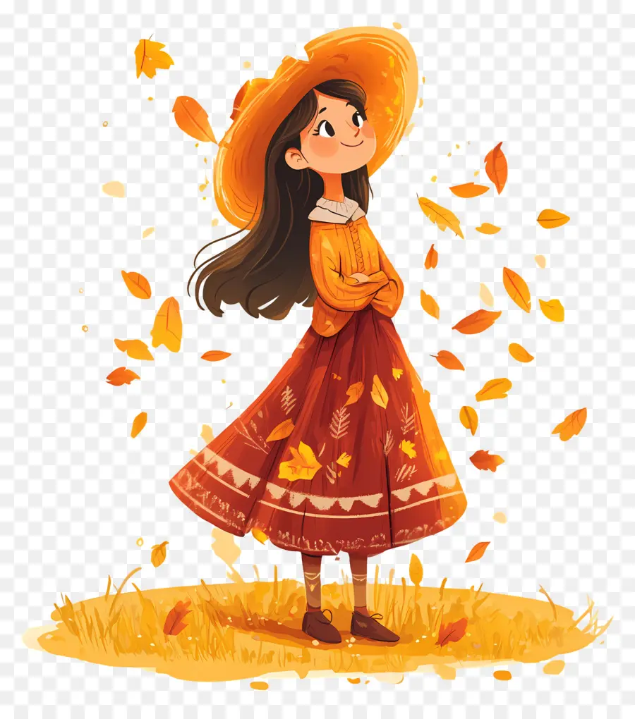 Equinoccio De Septiembre，Chica En Otoño PNG