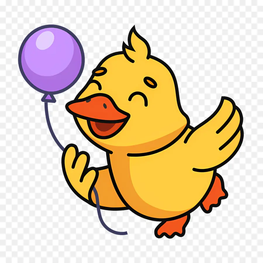 Pato De Dibujos Animados，Pato Con Globo PNG