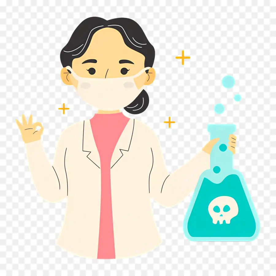 Laboratorio De Química，Científico Con Vaso PNG