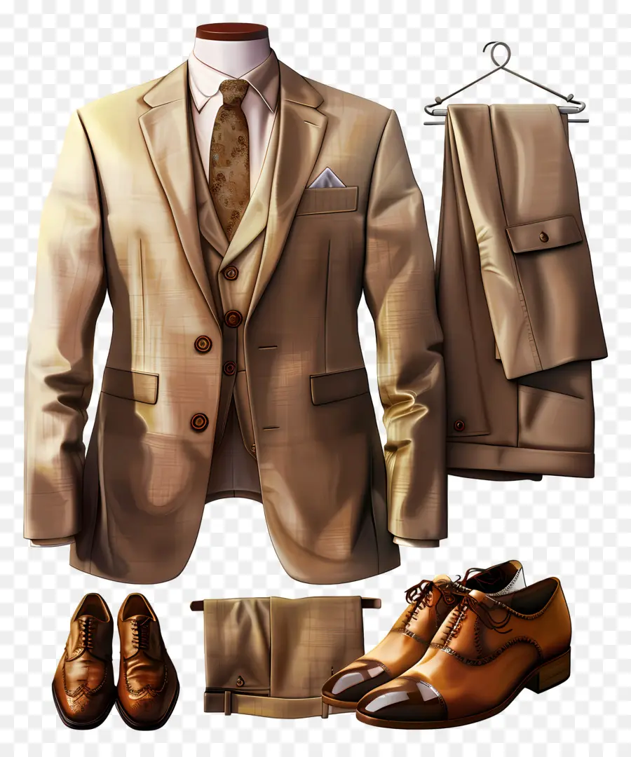 Vestimenta Formal De Negocios，Traje Beige PNG