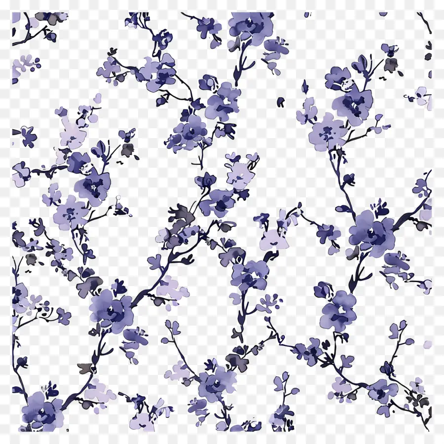 Patrón De Flores，Flores Moradas PNG