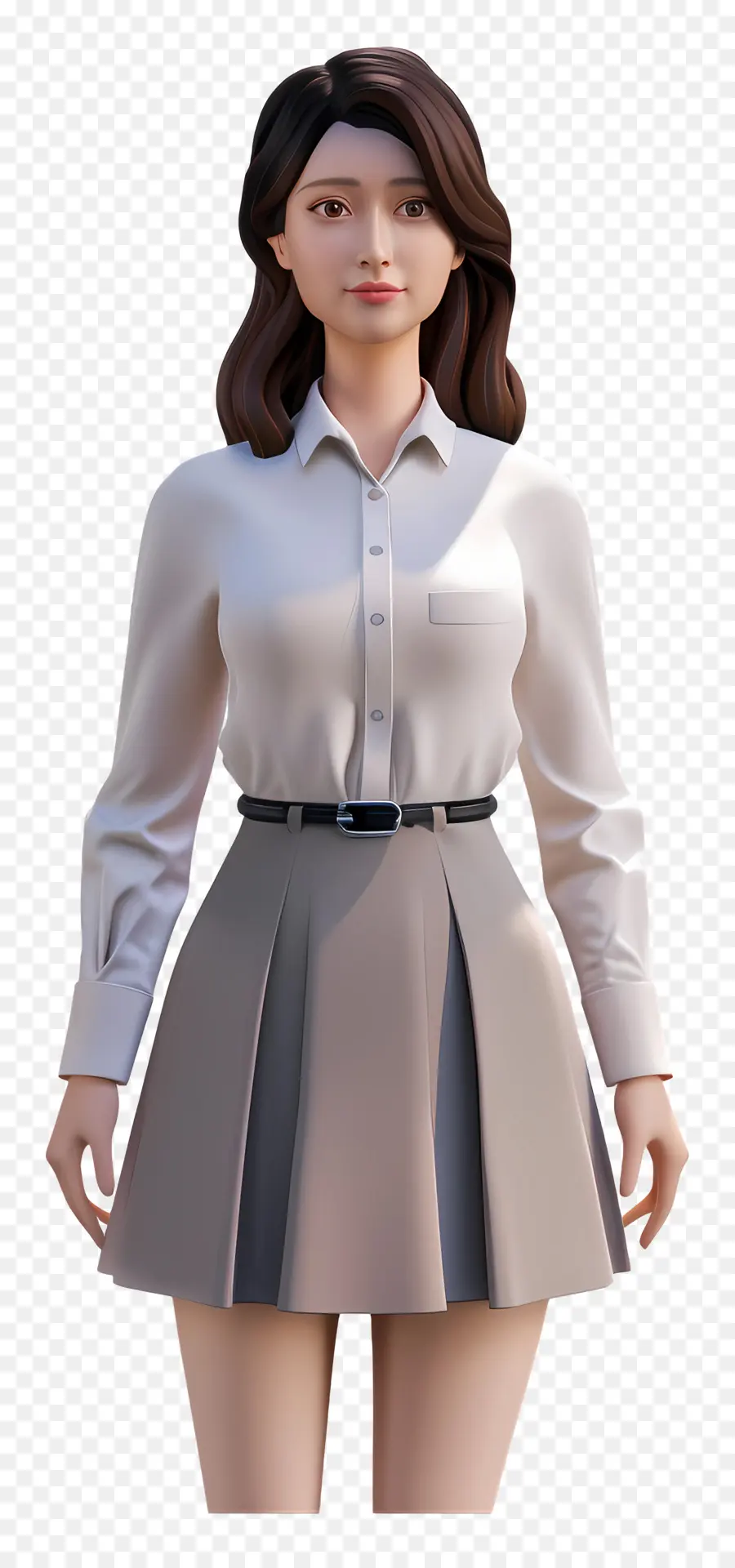 Vestimenta Formal Femenina，Mujer 3d PNG