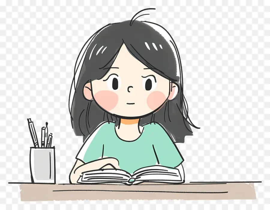 Estudiante De Coaching，Niña Estudiando PNG