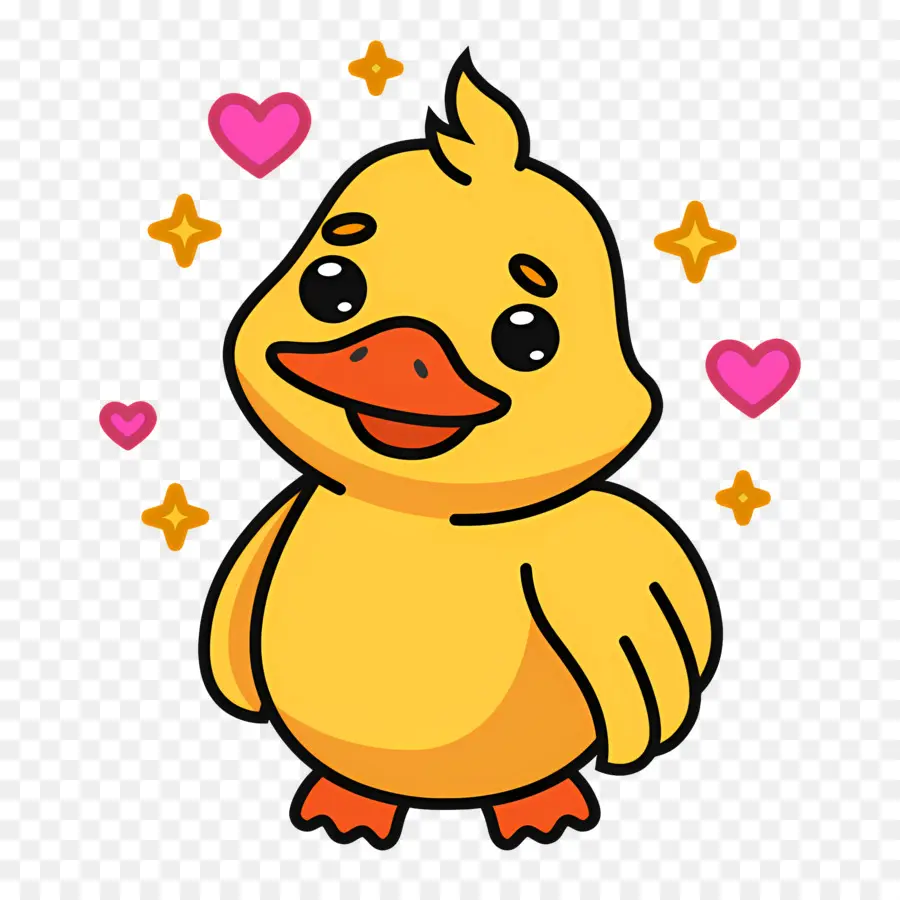 Pato De Dibujos Animados，Pato Con Corazon PNG