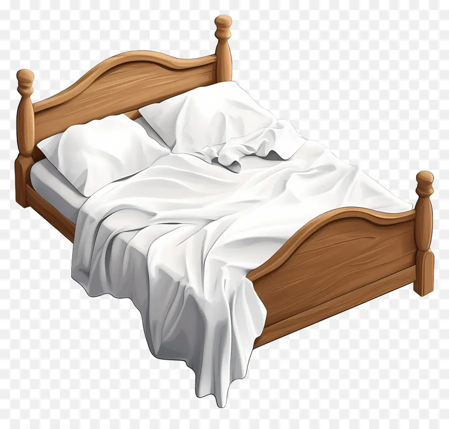 Haz Tu Día De Cama，Cama Con Sabanas Blancas PNG