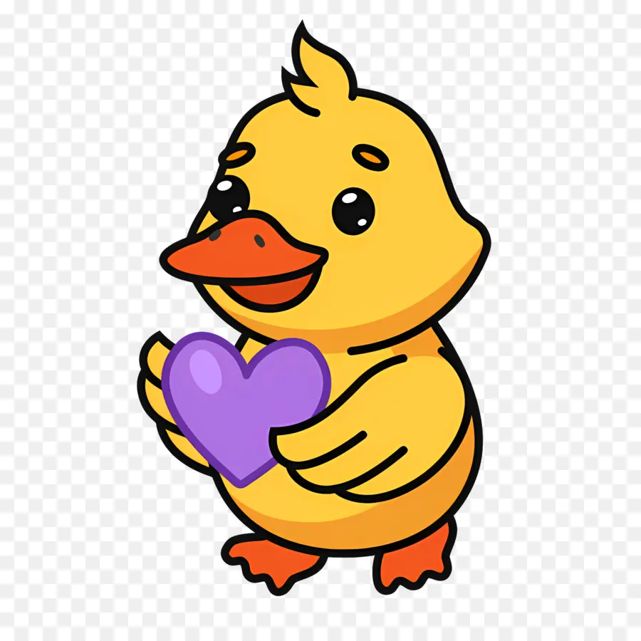 Pato De Dibujos Animados，Pato Con Corazon PNG