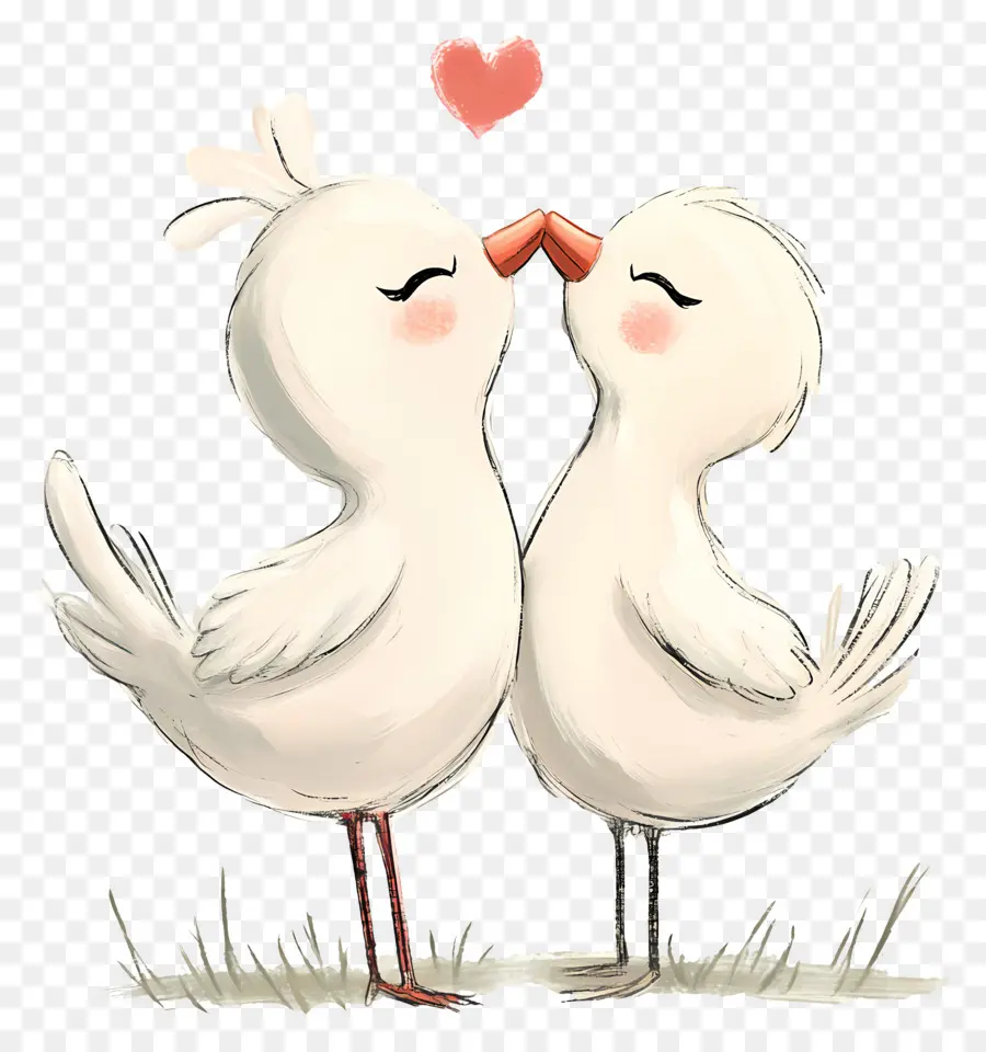 Amor Eterno，Dos Pájaros Besándose PNG