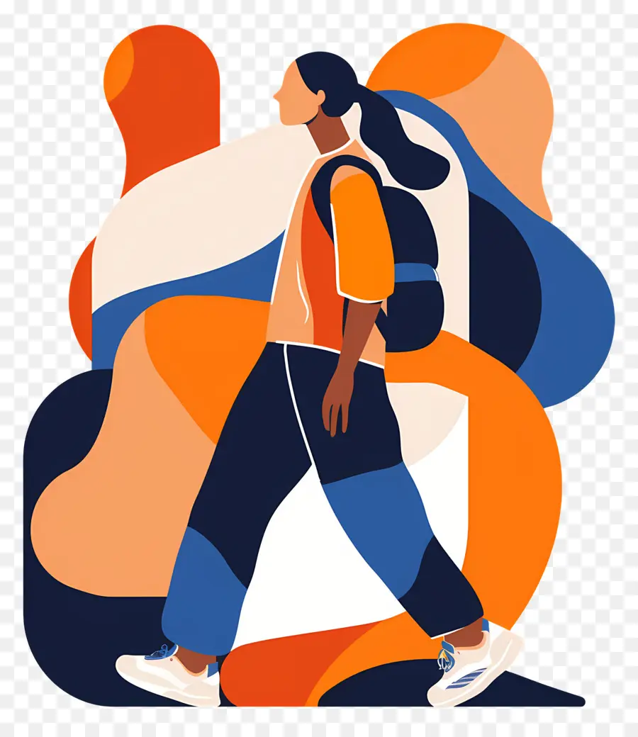 Estudiante De Coaching，Mujer Caminando PNG