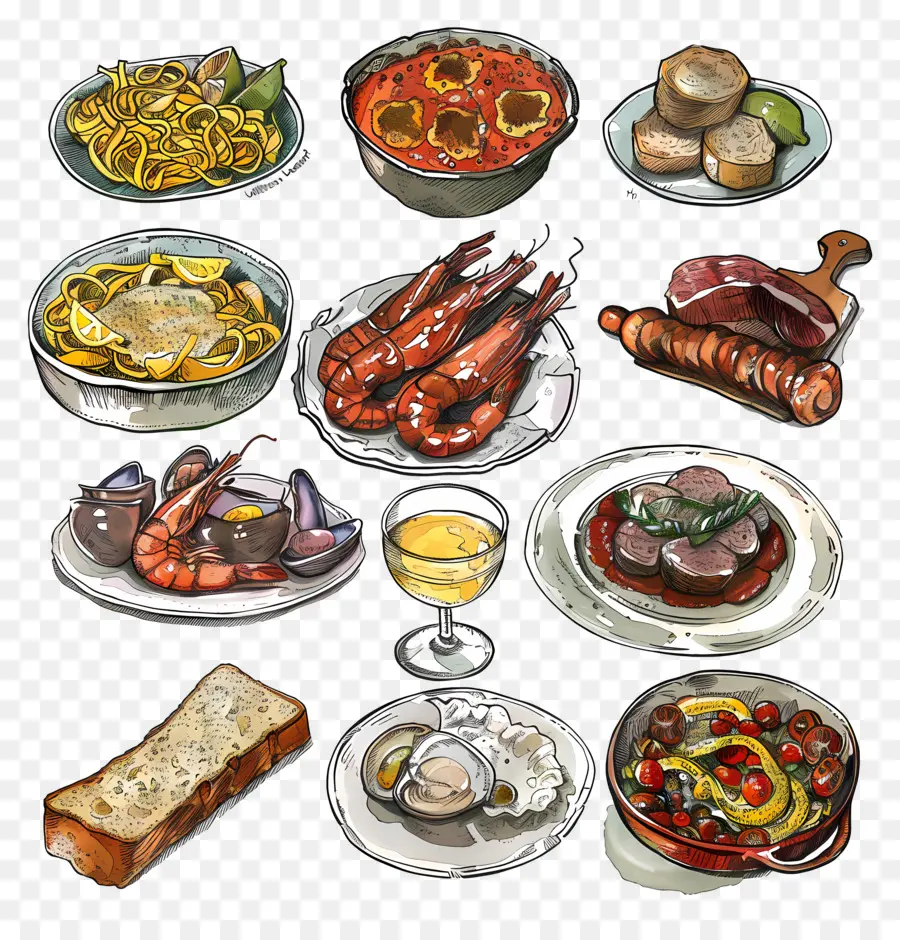 Comida Española，Platos Varios PNG