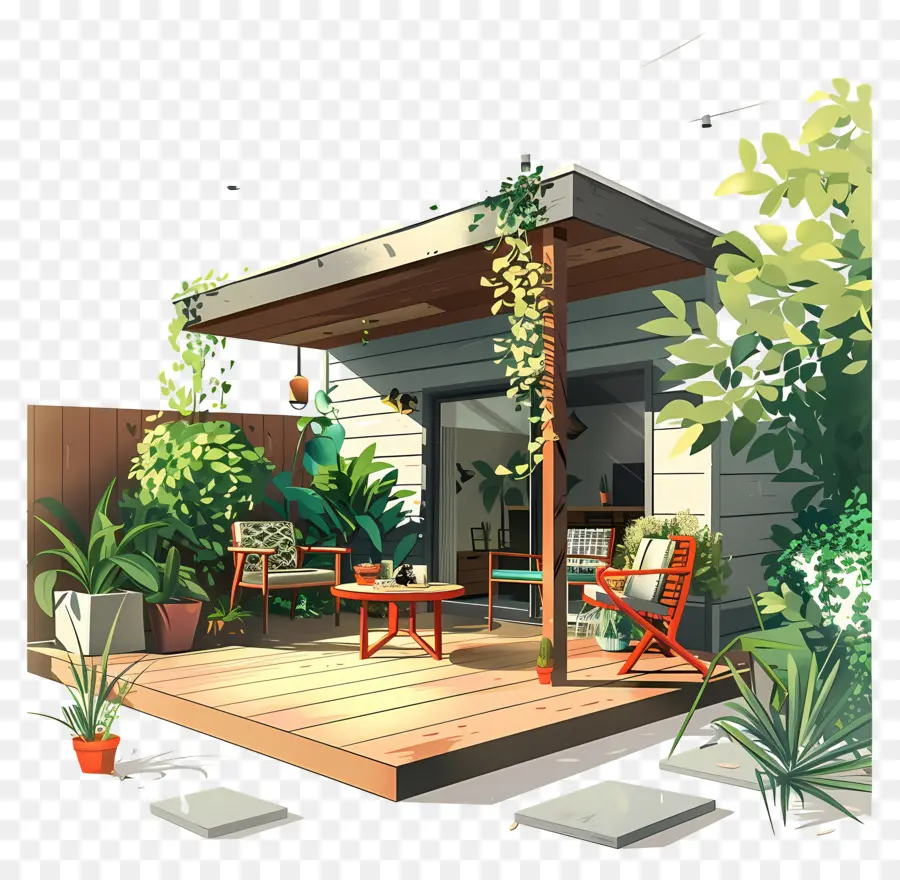 Patio Trasero De La Casa，Casa Moderna PNG