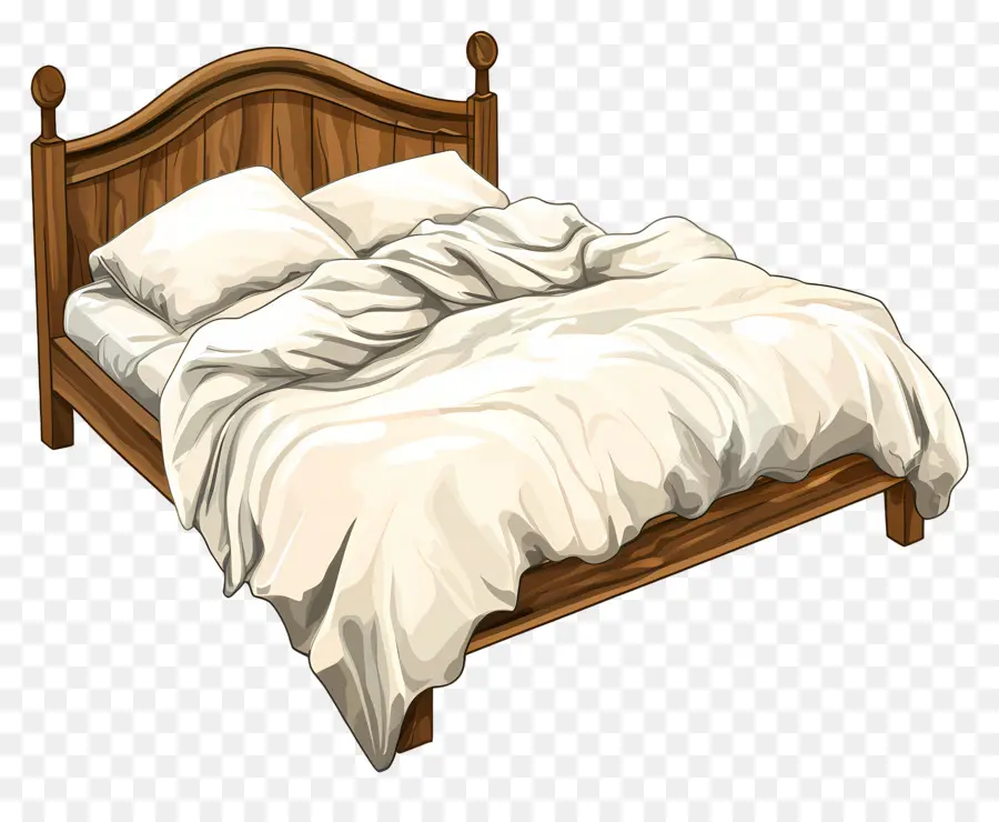 Haz Tu Día De Cama，Cama Con Sabanas Blancas PNG