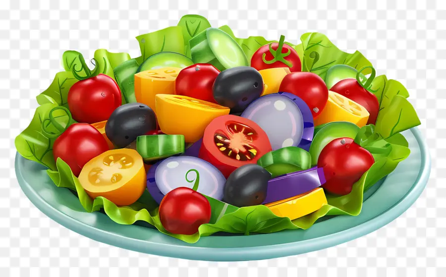 Ensalada De Verduras，Plato De Ensalada PNG