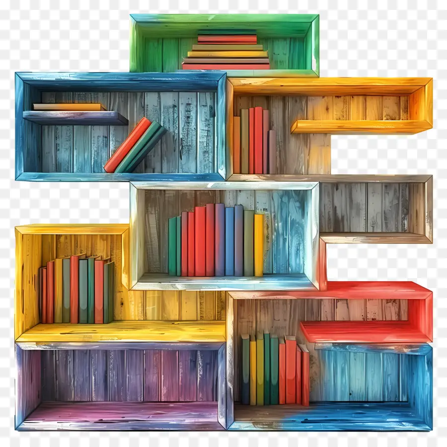 Estantería De Madera，Estante Para Libros PNG