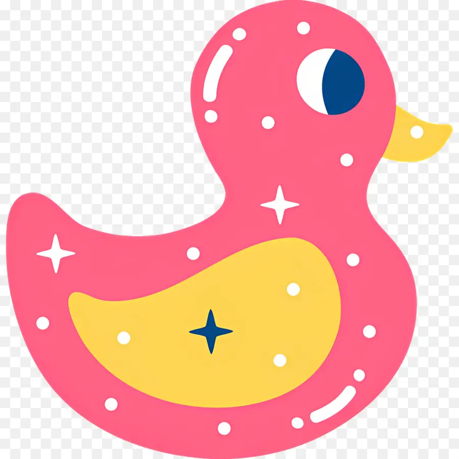 Pato De Dibujos Animados，Pato De Goma Rosa PNG