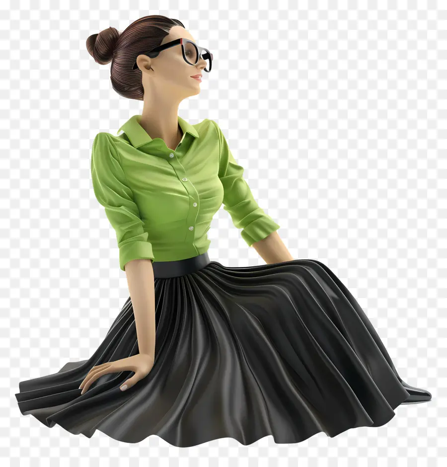 Mujer En Camisa，Mujer En Camisa Verde PNG