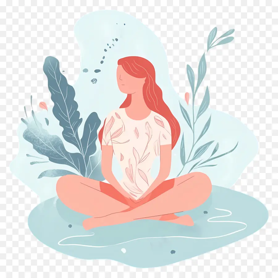 Serenidad，Mujer Meditando PNG