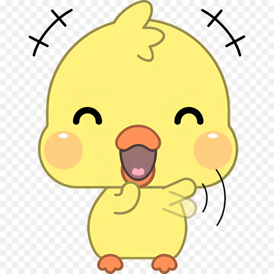 Pato De Dibujos Animados，Pollito Amarillo PNG