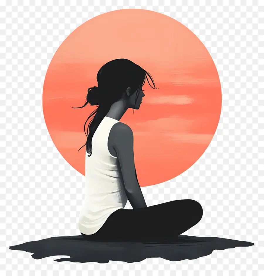 Serenidad，Mujer Meditando PNG