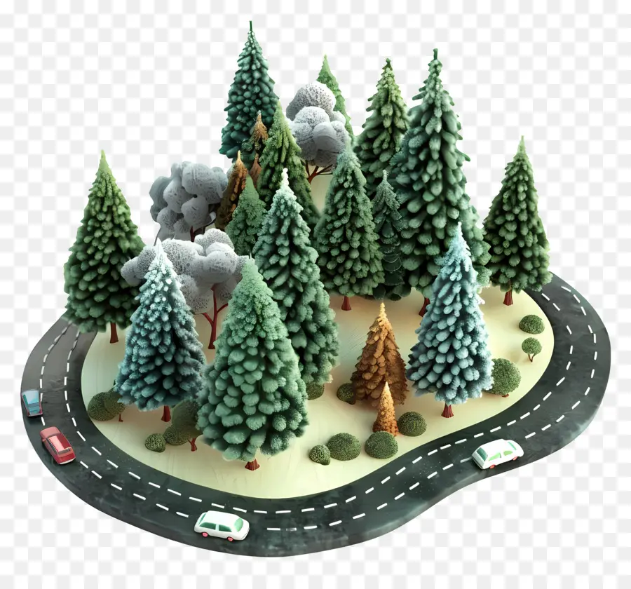 Bosque De Carretera，Diorama Forestal PNG