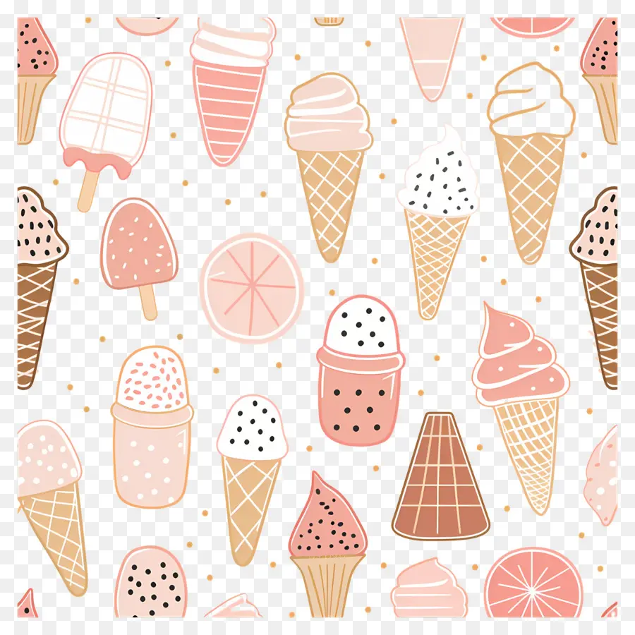 Fondo De Verano，Conos De Helado PNG