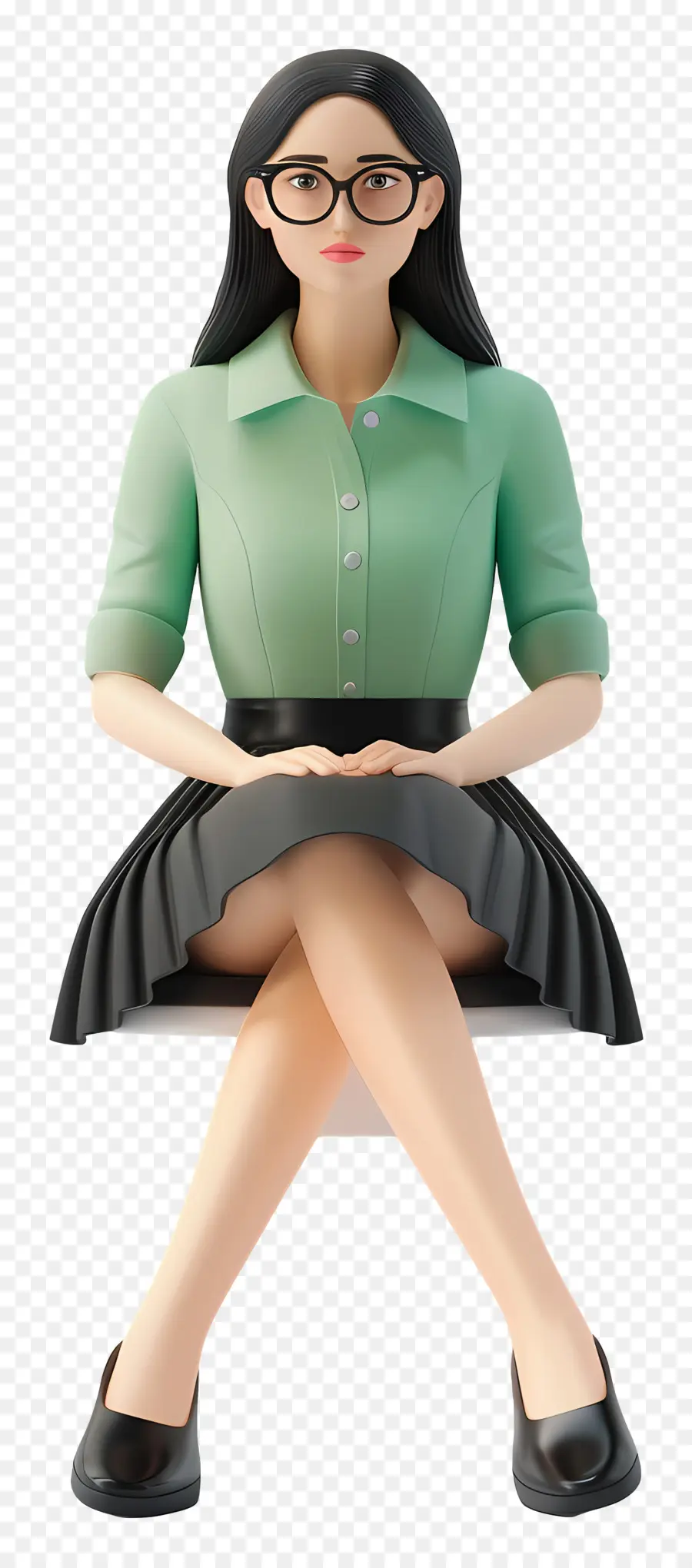 Mujer En Camisa，Mujer Sentada PNG