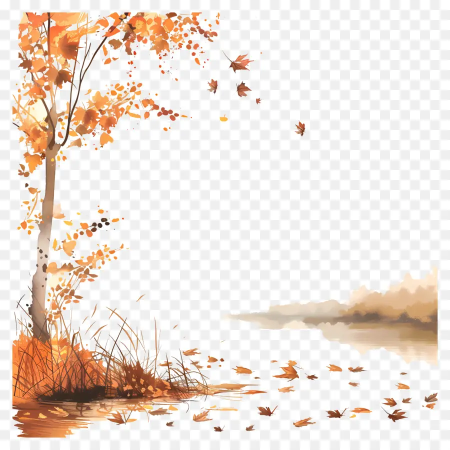 Fondo De Otoño，Árbol PNG