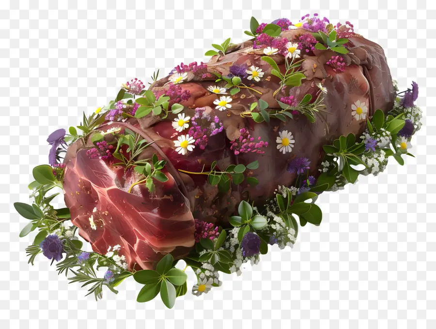 Carne Cocida，Carne Con Flores PNG