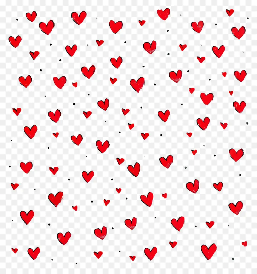 Fondo De Amor，Corazones Rojos PNG