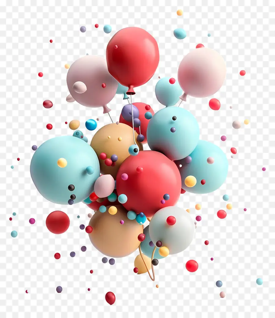 Globos De Fiesta，Globos Coloridos PNG