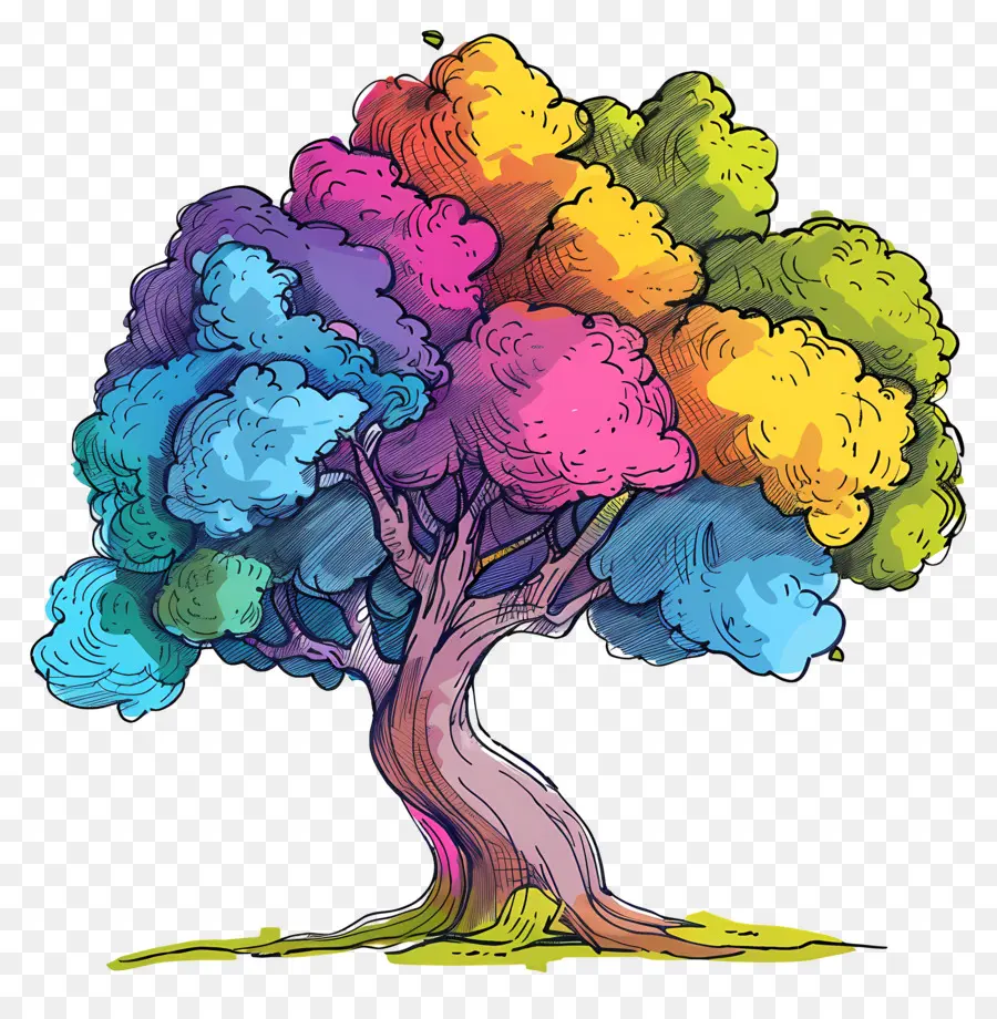 Árbol，árbol Colorido PNG