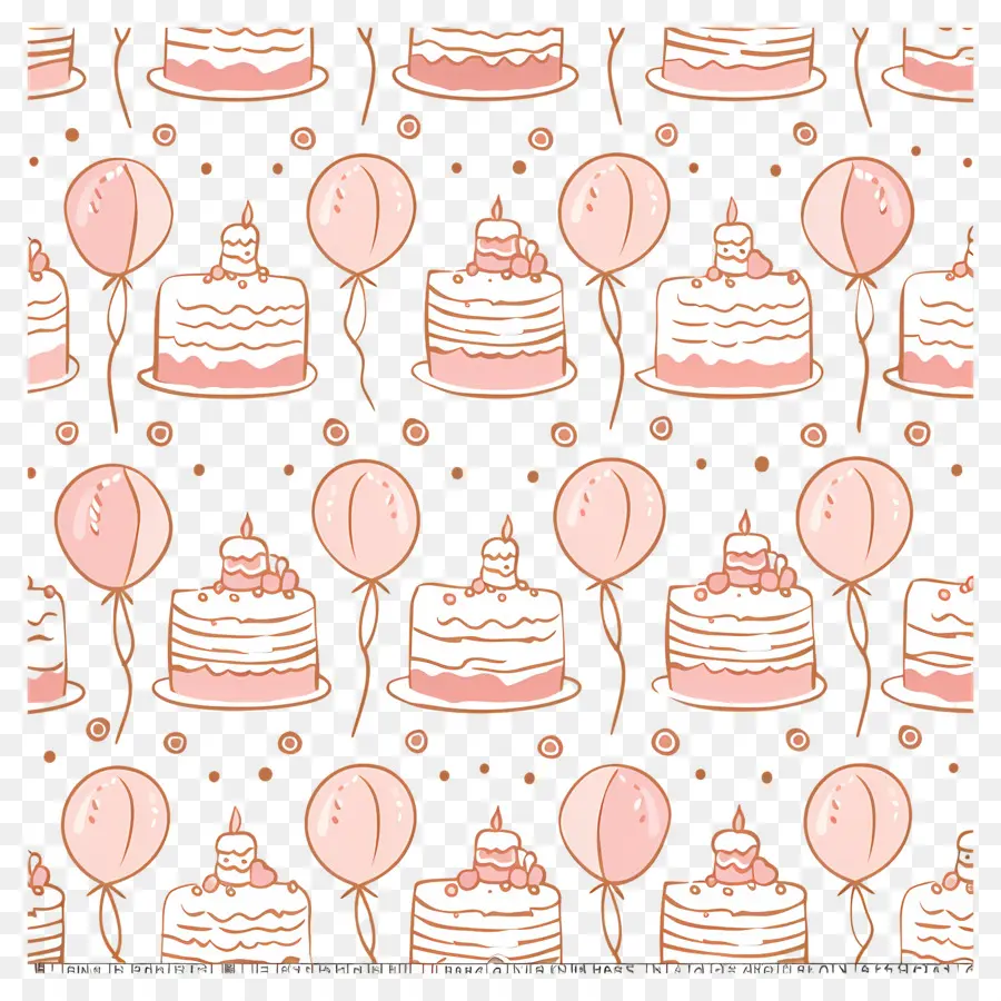 Fondo De Cumpleaños，Pasteles De Cumpleaños Y Globos PNG