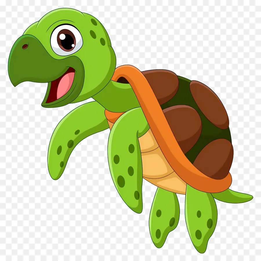 Tortuga De Dibujos Animados，Verde PNG