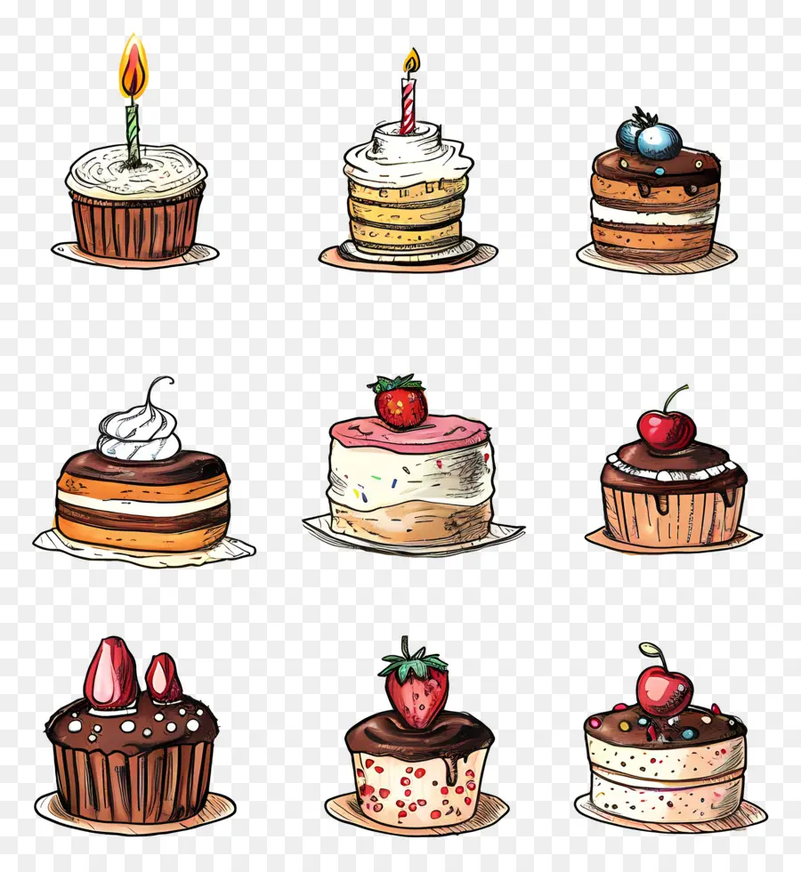 Fondo De Cumpleaños，Tortas PNG