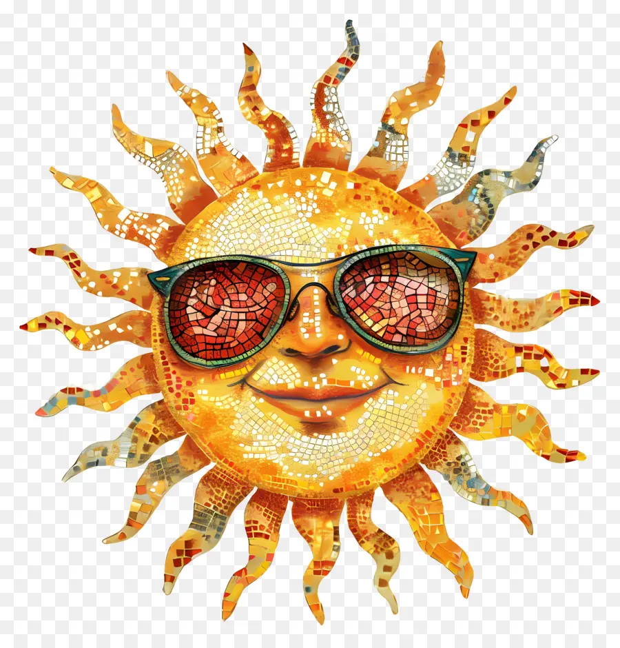 Sol De Dibujos Animados，Sol Con Gafas De Sol PNG