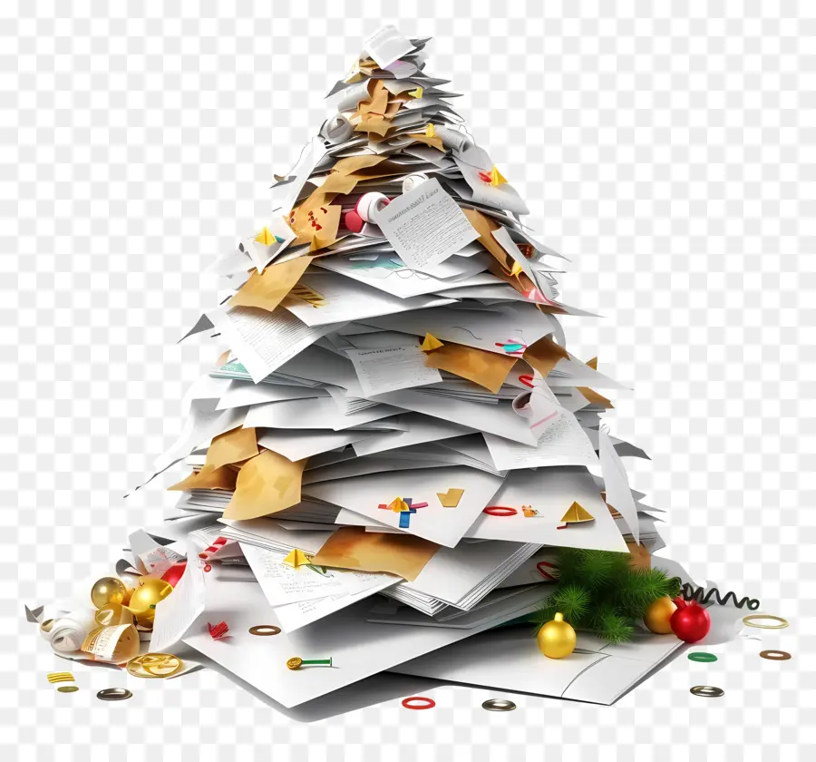 Pila De Papel，Árbol De Navidad De Papel PNG