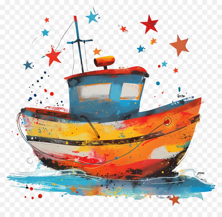 Bote，Barco Colorido PNG