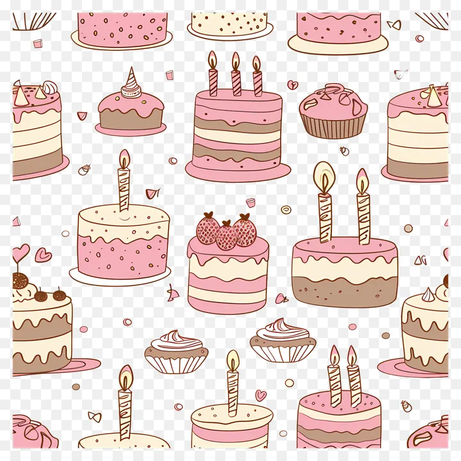 Fondo De Cumpleaños，Pasteles De Cumpleaños Y Globos PNG