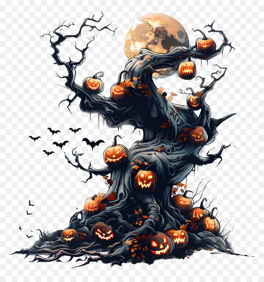 árbol Embrujado，árbol De Halloween PNG