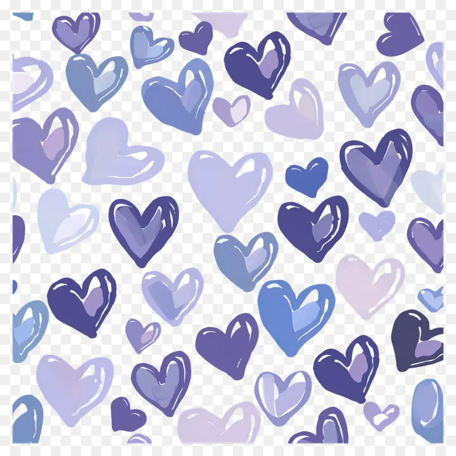 Patrón De Corazón，Corazones Morados PNG