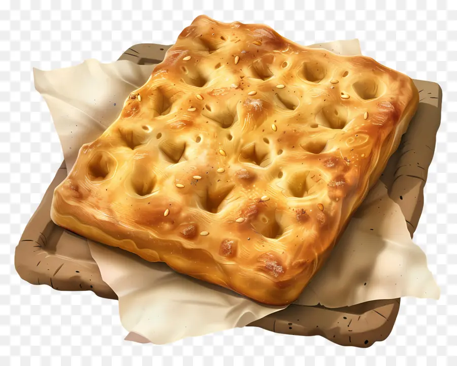 Pan Focaccia，Pan Focaccia Dorada PNG