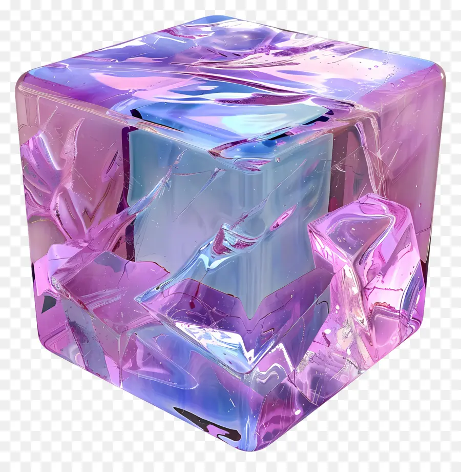 Bloque De Hielo，Cubo De Hielo Colorido PNG