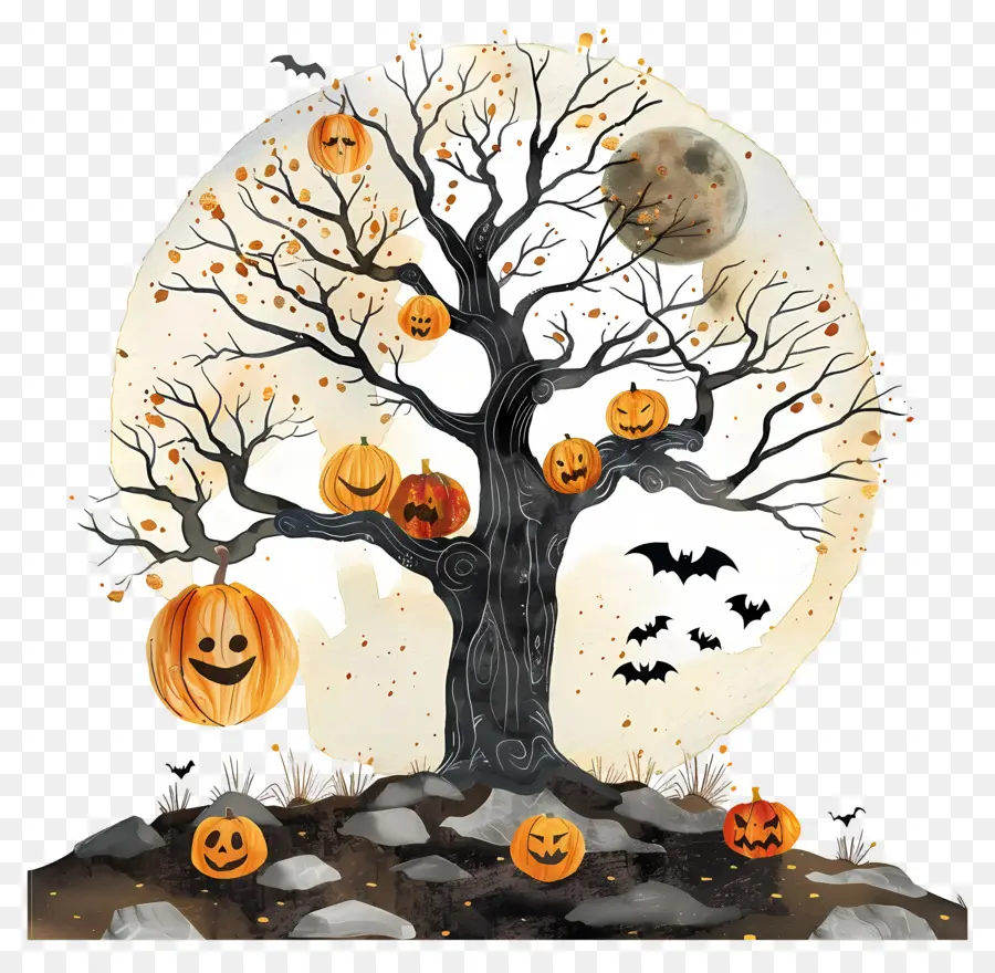 árbol Embrujado，árbol De Halloween PNG