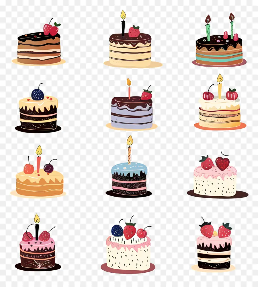 Fondo De Cumpleaños，Tortas PNG