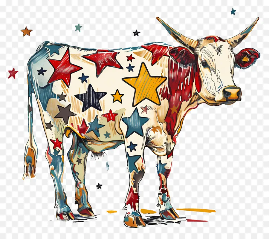 Vaca，Vaca Con Estrellas PNG