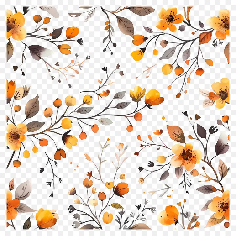 Fondo De Otoño，Diseño Floral PNG