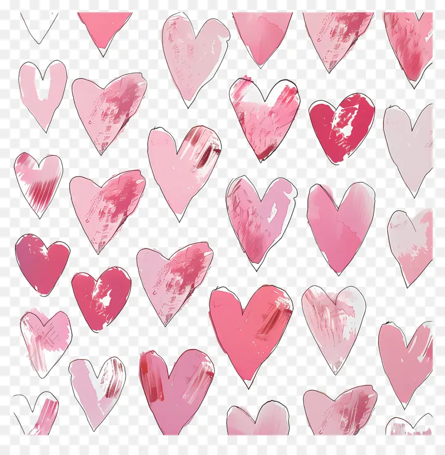 Fondo De Amor，Corazones Rosados PNG